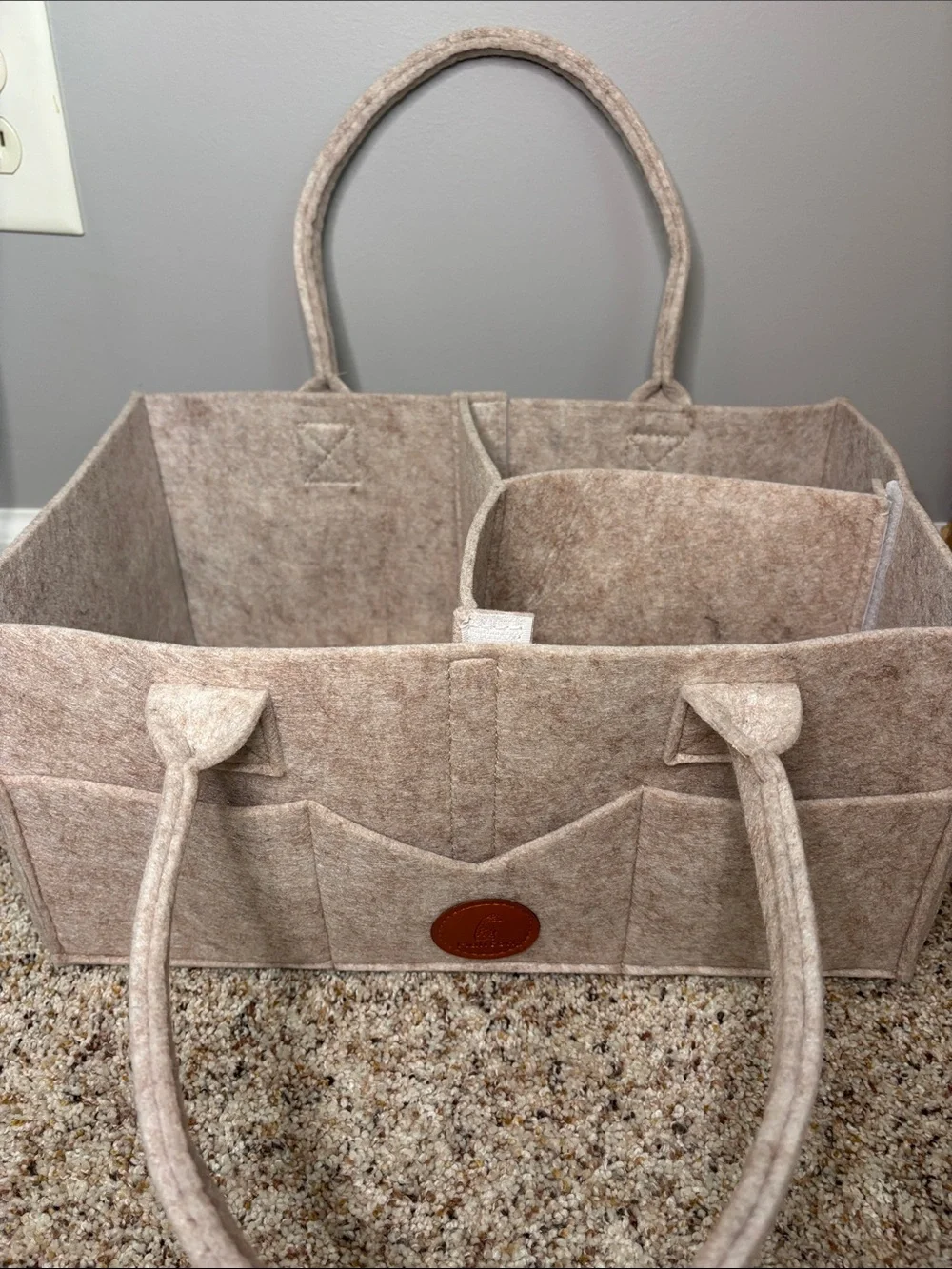 Maliton Felt Organizer Tote in Light Beige